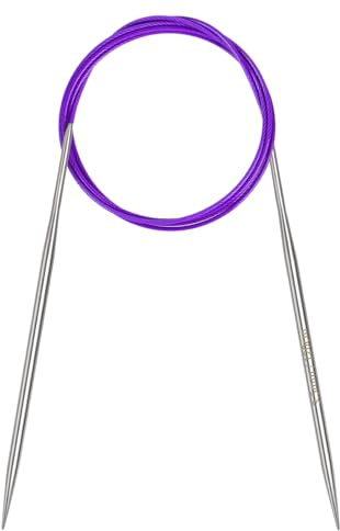 Coopay - Ferri da maglia circolari in metallo da 3,5 mm, lunghezza 120 cm, con cavo flessibile, ferri da maglia lunghi e rotondi per coperte e progetti di grandi dimensioni, ferri da maglia a cerchio