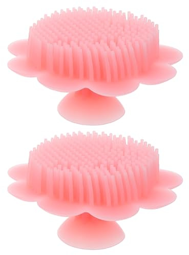 FRCOLOR 2pièces Brosses de Bain Silicone pour Brosse à Cheveux Douce Masseur de Chevelu Né Nettoyant Doux pour Bain