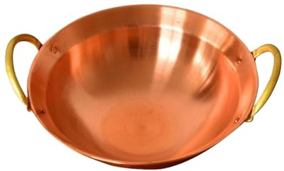 Olla Hotpot Cobre Tradicional con Doble Asas Resistente Al Adecuada para Cocinar Sopas Salteados Y Guisos Adecuada para Reuniones Familiares Res, 30 Centimetros