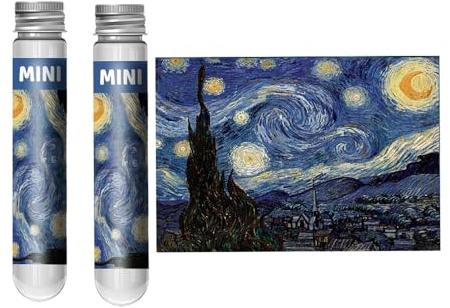 2PCS Small Jigsaw Puzzles, 2x150 Piece Mini Puzzle in Tube, Portable Polished Material Storage Tubes, Colorful Test Tube Jigsaw Puzzle, for Birthday Graduation Home Party Decor