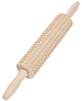 BARTU Stachelrolle Fleischrolle Teigrolle 25 cm Nudelholz Holzrolle