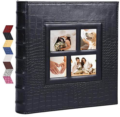 Vienrose Photo Album for 600 4x6 Photos, Black, Faux Leather Cover, Acid-Free, PVC-Free, 14 x 13 x 2 Inches