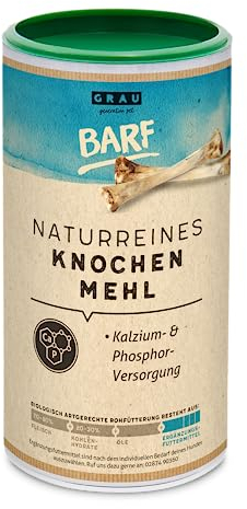 GRAU L’original Farine D’os De Bœuf Purement Naturelle À 100 %, Calcium Naturel Pour Croissance Osseuse Et Articulations, Lot De 1 (1 x 800 g), Complément Alimentaire Pour Chiens Et Chats