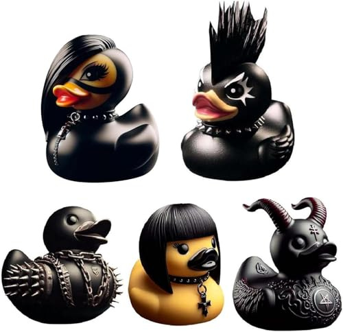 Duckieville - Estatua de pato para decoración del hogar, patos satanás, góticos punk, estatua de pato de resina, figuras coleccionables de resina, pato satanás, decoración de mesa, regalo para amantes