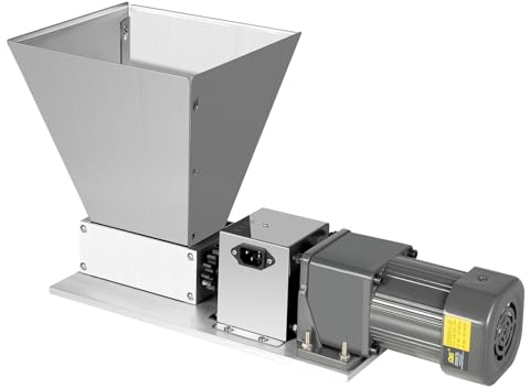 LUNICASHA Getreidemühle Elektrisch Walzenmühle Getreidemühl Edelstahl Kornquetsche Graingrinder Elektrische Mühle für Gewürze Nüsse Getreide 75rpm 60W