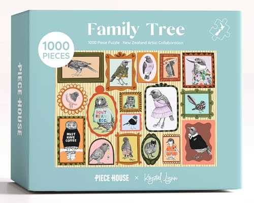 PieceHouse Jigsaw Puzzle for Adults 1000 Pieces | Quirky Bird Portraits | New Zealand Artist Krystal Lynn | Premium Quality, Vibrant and Unique Design | Relaxing & Challenging Puzzle Experience