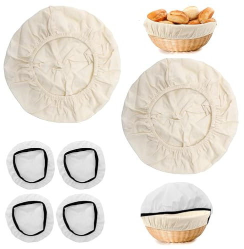 2 Ronde 25 cm banneton pour pai, Banneton à Pain Rond Du Pain Doublure, Panier Film de Fermentation du Pain Corbeille à Pain, pour Pain et Levain