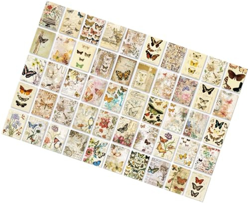 Generic Estetiskt Vintage Scrapbook-Papper 100 Ark Estetiskt Journalföring Bakgrundspapper Multipurpose Papper för DIY Planner Journal Fotoalbum Kraftpapper Material (Typ 2)