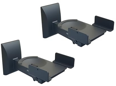 Relaxdays Lautsprecher Wandhalterung, 2 Stück, schwenkbar & neigbar, Boxenhalter, Heimkino, Wohnzimmer, Stahl, schwarz