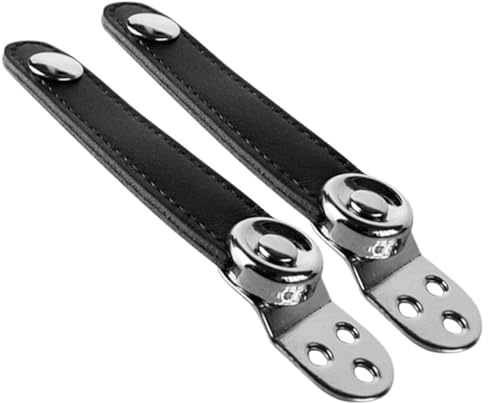 iplusmile 2 Stück Universelle Doppellagige Leder Akkordeongurte mit Metallverbindungsschnallen Schwarz Kompatibel für Akkordeonmodelle
