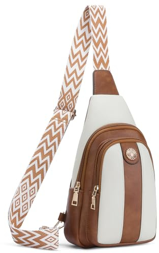 SENDEFN Small Sling Bag for Women Cross Body Bag Trendy Fanny Packs with Adjustable Strap Vegan Leather Anti Theft Chest Bags for Travel