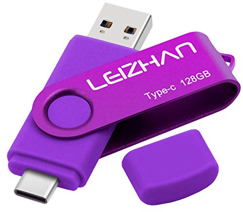 USB 3.0 128 GB USB-minne USB typ C OTG Minnessticka För PC Bärbar Android Smartphone Surfplatta-lila