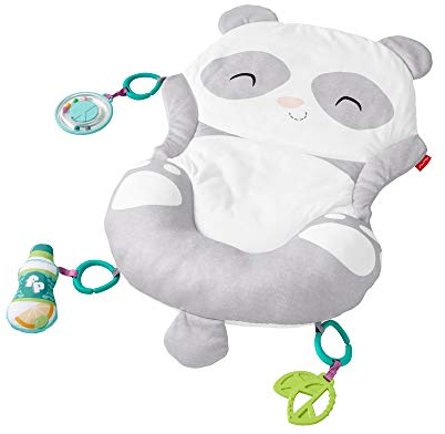 Fisher-Price GJD28 - Panda Spielmatte, Plüschmatte zum Spielen in der Bauchlage mit Spielzeugen