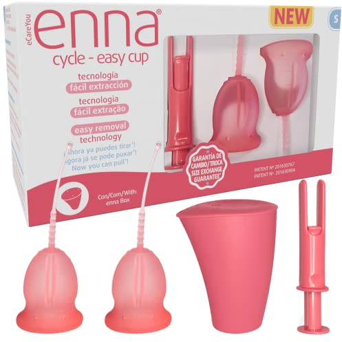 enna Cycle Easy – 2 Menstrual Cups, Sterilizer Box and Applicator, Size S