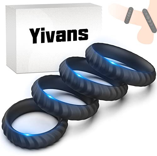 Yivans 4 Stück Silikon Penisring Set Sexspielzeug Männer Extrem Cockring Penis Bondage Verbesserung Erektion und Verlängerung zeit Sexspielzeug für Paare Langwährende Erektion