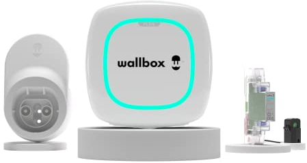 Wallbox Kit Pulsar Plus (Caricabatteria per veicoli elettrici, misuratore di potenza e cavo Dock) 7,4 kW, 5 m, T2 Bianco