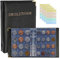 UMILKI 10 pagine/240 Tasche e 10 pagine/120 Tasche Album della Collezione di Monete, Due Misure 3x3cm e 4 * 4cm Album per Monete, Porta Monete da Collezione, Raccoglitore Monete con 400 Adesivi