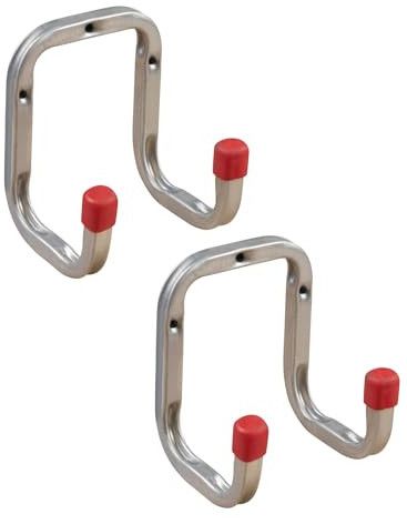 Gedotec Wall Bracket – Wall Hooks for Screwing Galvanised Steel | Duo | Pack of 2 Tool Hooks Length: 90 mm Including Mounting Material | All-Purpose Hooks Made of Metal | Wall Mount Garage | Wall