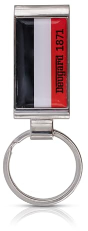 Schlüsselanhänger Metall mit Silikonpatch schwarz-weiß-rot Deutschland