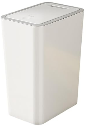 Folpus Papelera de Cocina con Tapa Tipo Prensa, Cubo de Basura para baño con Tapa, contenedor de Basura, Cubo de Basura Delgado, Oficina, Cuarto de Lavado, 12l