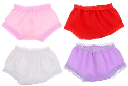 Gogogmee Mutandine per Bambole in Poliestere 4 Pezzi Colore Assortito per Decorazione e Gioco di Ruolo Fai da Te Bambole Accessori Pratici e Riutilizzabili Stili multipli