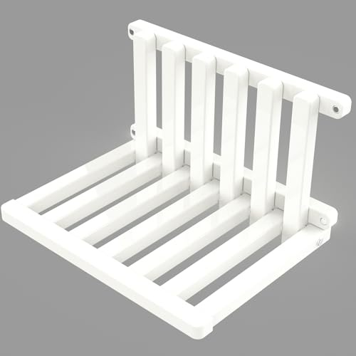Tlongxia White Folding Shoe Changing Stool for Children, Wall Mounted Hidden Shoe Changing Stool, Folding Wall Mounted Bedside Table, Bathroom Shower Chair