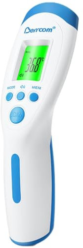 Berrcom Thermomètre Frontal Adulte, Thermomètre Médicale Bébé, Thermomètre sans Contact Thermomètre Infrarouge 3 en 1 avec Lecture Instantanée, Alarme de Fièvre