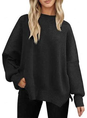 CheChury Maglione Donna Lana Felpa Ragazza Sweatshirt Oversize Pullover Casual Moda Girocollo Tops Lunga Sweater Jumper Top Giuntura Maglione Maglione Baggy Eleganti per Autunno Inverno Maglieria