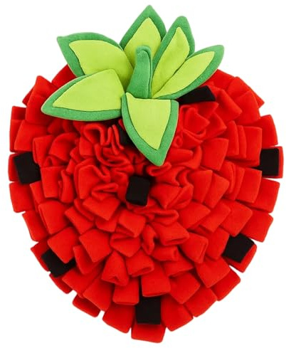 Dog Snuffle Mat, Snuffle Mat For Puppies, 45X35 CM Food Sniffing Feeding Mat, Interactive Feeding Game Toy, Natural Foraging Skills, Slow Feeding Puppy Training Mat For Small, Medium Dog(Strawberry)