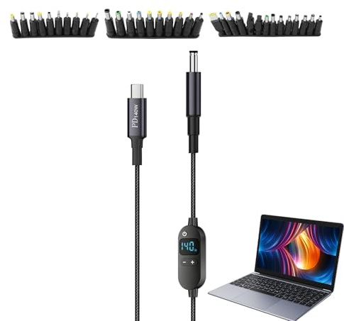 Typ C till DC-kabel Justerbar Spänningsadapter Förlängning