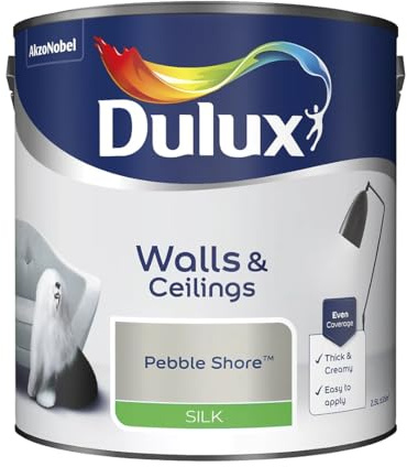 Pebble Shore Walls & Ceilings Silk Emulsion Paint 2.5 L – Smooth Washable Silk Finish, Quick Dry, Low-VOC, Easy Application for Interior Walls & Ceilings
