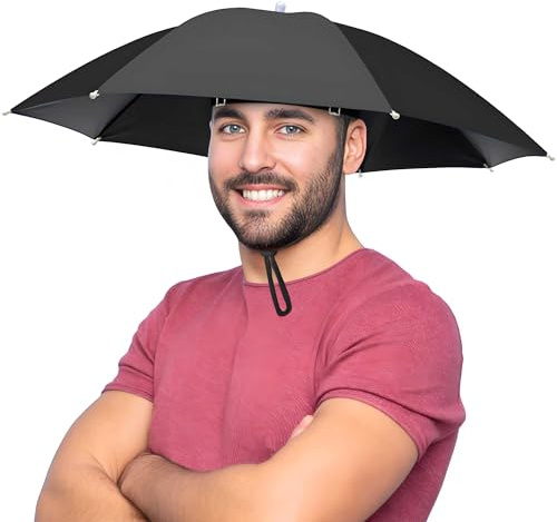 NLDGDZJ Fishing Umbrella Hat for Adults, Adjustable Headband, Lightweight Design with 8-Rib Frame for Sun & Light Rain, Fishing, Gardening & Outdoor Activities
