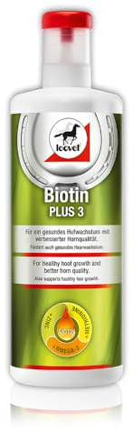 Leovet Biotin Plus 3 | 1 l | Suplemento alimenticio para Caballos | con biotina, Zinc y Omega-3