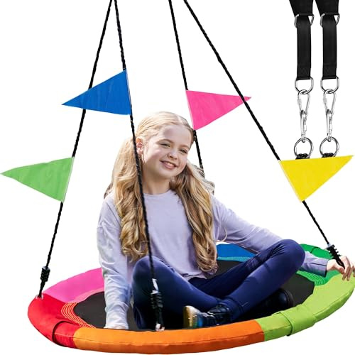 Tree Swing - 40 Inch Saucer Swing for Kids Outdoor with 900Lb Weight Capacity - Waterproof 900D Oxford Fabric, Ideal Kids Swings Set Accessories, Tree Swings for Kids Outdoor Fun