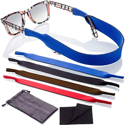 Anchor Glasses Straps Sunglasses Glasses Sport Strap - 4 Pack Eyeglass Eyewear Retainer Strap with Bonus Holder and Lens Cleaning Cloth (4 Pack)