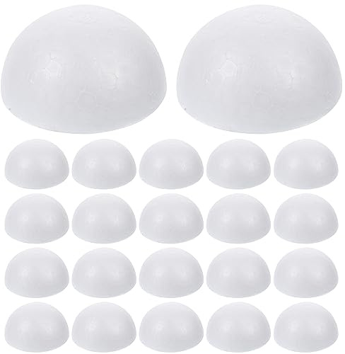 50pcs Half Foam Semicircle Smooth Round Polystyrene Modeling Balls for DIY Craft Christmas Tree Ornaments Wedding School White 1