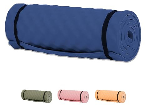 Highlander Foam Roll Camping Mat - Lightweight, Durable Sleeping Mat Perfect for Camping, Hiking and Fishing - 38mm Thick - Comfortable, Compact and Portable Ideal for Travelling (Deep Blue)