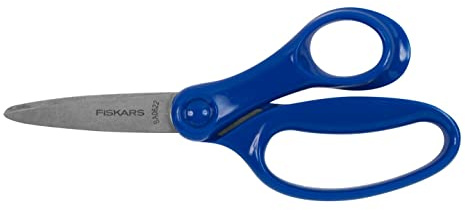 Fiskars Ciseaux pour Enfants, Ciseaux pour grands enfants de 8 à 11 ans, Droitier, Longueur : 15 cm, Bleu, 1067849