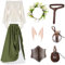 Ensemble de vêtements médiévaux pour femme - Avec oreilles d'elfe - Accessoires médiévaux - Chemise, ceinture, couronne de fleurs, robe d'elfe, jupe longue, corset, bouteille de potion, costume de