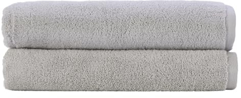 Christy Cirrus Lightweight Bath Sheets | Set of 2 Extra Large Towels | Super Soft and Fluffy | Quick Dry Bathroom Shower Towels | 100% Cotton | Cloud Grey