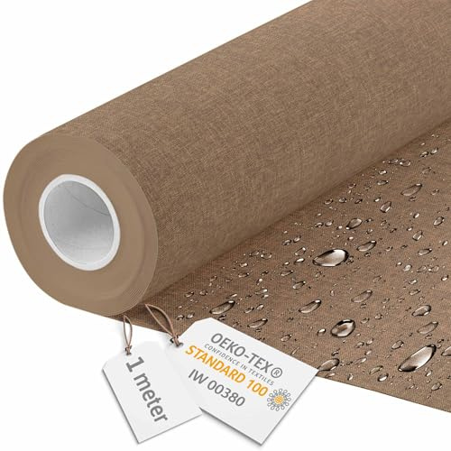 DreamRoots Tessuto Impermeabile al metro 160 cm, 220 g/m² 600D, Stoffa a Metro per Cuscini Esterni Cinnamon 1M