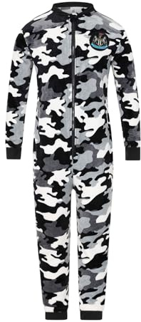 Newcastle United Grenouillère en polaire pour garçon Motif camouflage, Noir , 13-14 ans