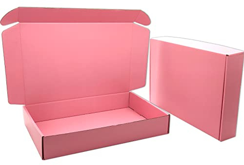 Cenoid små postlådor, 28 × 20 × 5 cm, rosa postförsändelsepaket, kartongförpackningar för försändelse, förpackningslådor för litet företag (paket med 25)