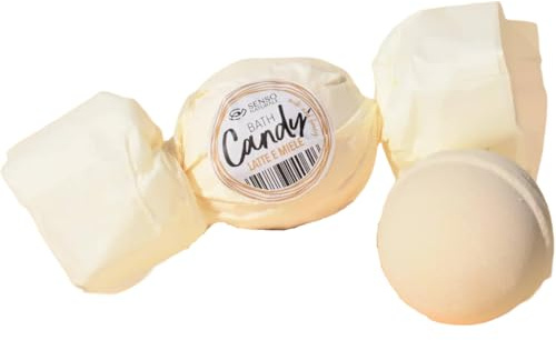 Senso Naturale Fizzing Bubble Bath Bomb with Milk and Honey Fragrance for Soft, Hydrating Skin, Relaxing Muscles & Mind, Dermatologically Tested, Vegan & Natural Bath Bomb for Kids & Adults, 110g