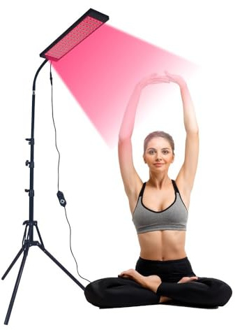Lampada per Terapia della Luce Rossa con Supporto Regolabile, 660nm & 850nm LED Infrarossi per Sollievo dal Dolore e Recupero Muscolare, 75 LED