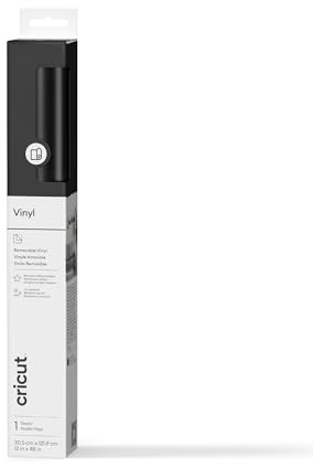 Cricut Permanent Adhesive Vinyl Sheet | 30.5 cm × 1.2 m | Matte Black | Self-Adhesive Vinyl for All Cutting Machines