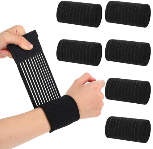 6 Pcs High-Elastic Wrist Support Straps Bandage Arm Wrap Wrists Compression Bandage Wrist Wraps Wristbands Breathable Soft Wrists Brace for Carpal Tunnel Arthritis Tendonitis Weightlifting Basketball