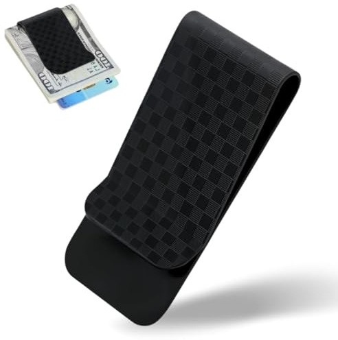 AUCANNIO Wallet Money Clip, Super Slim Portable Money Clip, Credit Card Holder Clips, Front Pocket Clip for Men, Matte Black