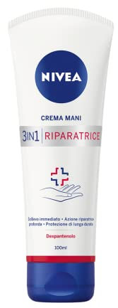 NIVEA Crema Mani Riparatrice 3in1 da 100 ml, Crema mani secche, arrossate e screpolate con Dexpanthenolo, Formula riparatrice e nutriente