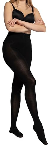 Ulla Popken Femme Grandes tailles Collant opaque en coton mélangé noir 58/60 713909 10-56+